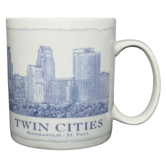 Starbucks Twin Cities Architect vintage mug featuring skyline design of Minneapolis and St Paul
