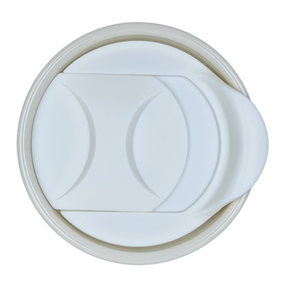 Starbucks Valentine's Day embossed heart tumbler lid showing its sleek design and secure closure