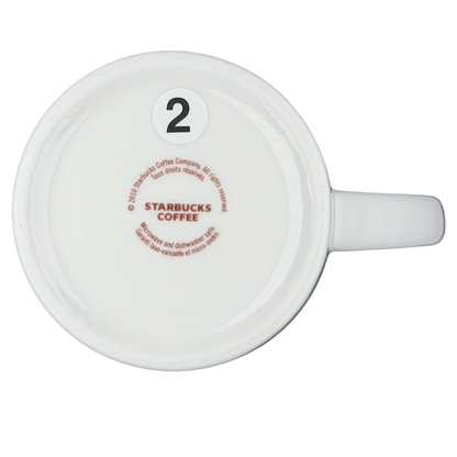 Bottom view of the Starbucks Venti vintage mug showing the logo and care instructions