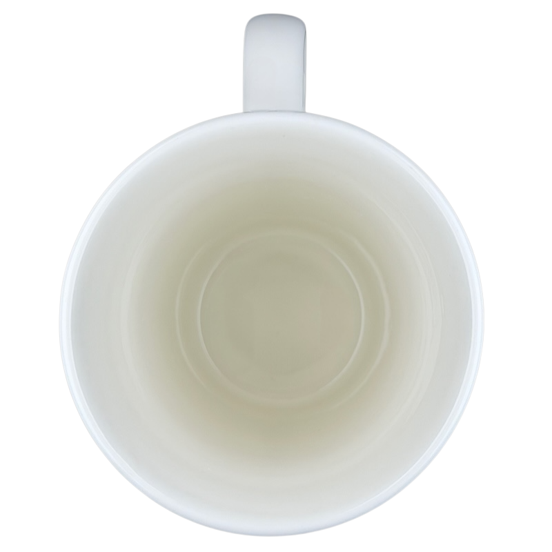 Inside view of a white Starbucks Venti vintage mug showing its smooth, minimalist design