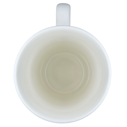 Inside view of a white Starbucks Venti vintage mug showing its smooth, minimalist design