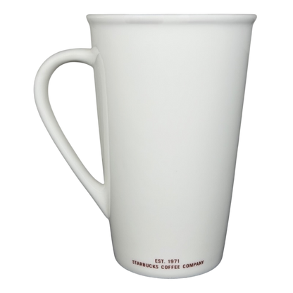 Starbucks Venti vintage mug in white ceramic with classic logo and established date.
