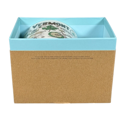 Starbucks Vermont mug Been There Series partially visible inside blue and brown display box