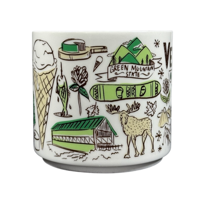 Starbucks Vermont mug Been There Series with Green Mountain State and nature illustrations