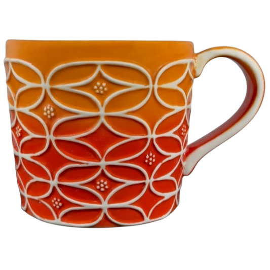 Starbucks vintage Starbucks abstract ombre mug with orange and red gradient and white geometric pattern