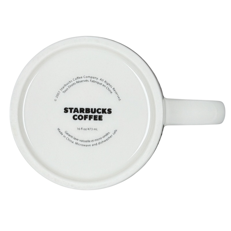 Bottom view of vintage Starbucks Good Morning mug showing STARBUCKS COFFEE logo and handle