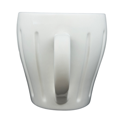 Vintage Starbucks white siren ribbed mug with a sleek handle and ribbed design for a classic look