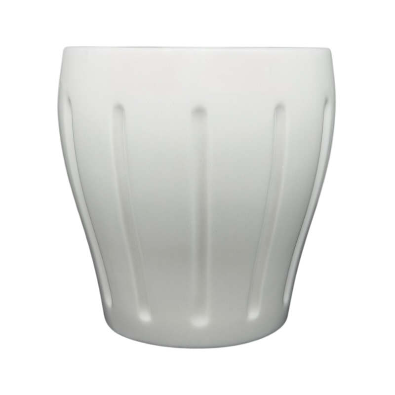 Vintage Starbucks white siren ribbed mug featuring a classic ribbed design for timeless elegance