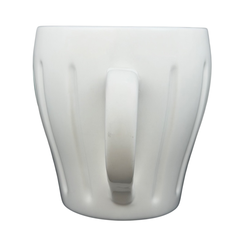 Vintage Starbucks white siren ribbed mug featuring a stylish ribbed design