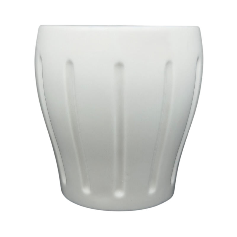 Vintage Starbucks white siren ribbed mug with a classic design and elegant texture