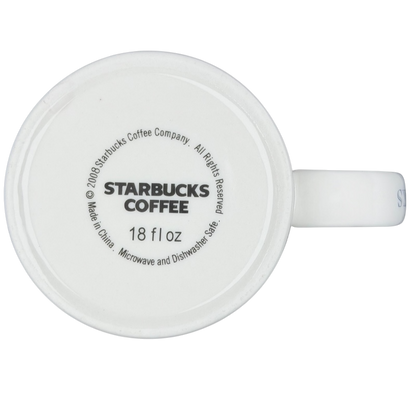 Bottom view of a Starbucks Washington DC Architect Series vintage mug showing branding and size details