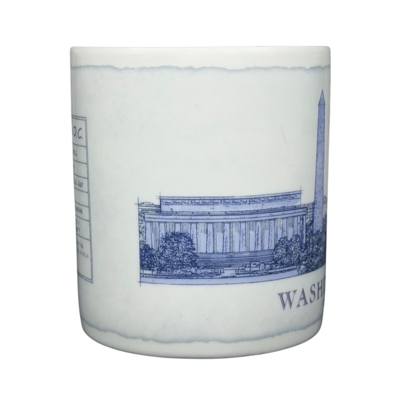 Starbucks Washington DC Architect Series vintage mug featuring iconic landmarks in blue design