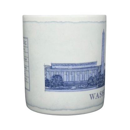 Starbucks Washington DC Architect Series vintage mug featuring iconic landmarks in blue design