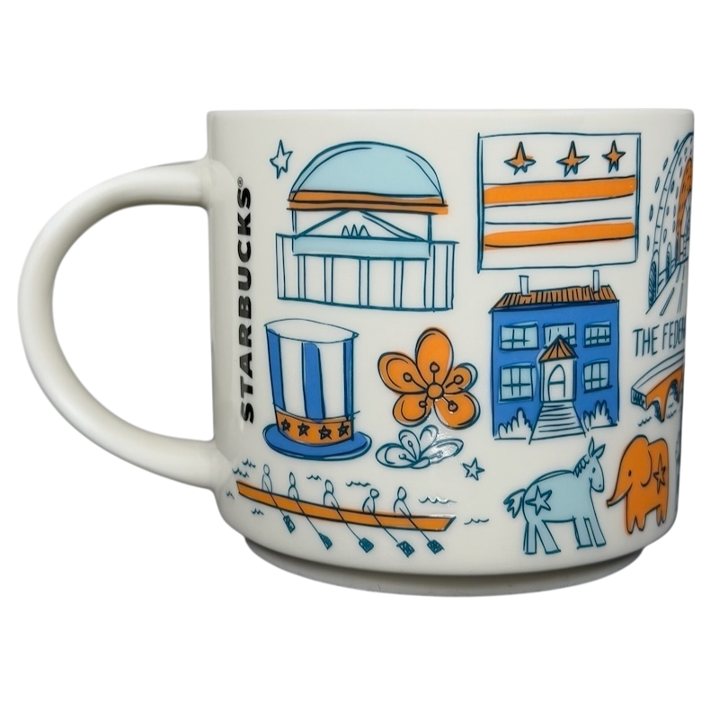 Starbucks Washington DC Been There collectible mug featuring iconic local landmarks and designs