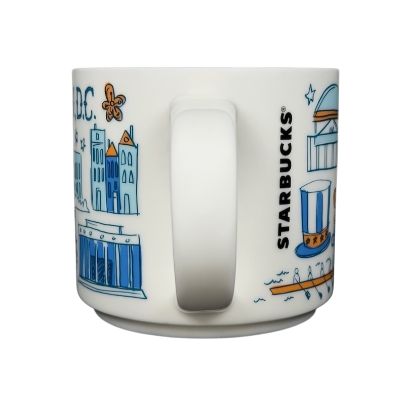 Starbucks Washington DC Been There collectible mug featuring iconic city landmarks
