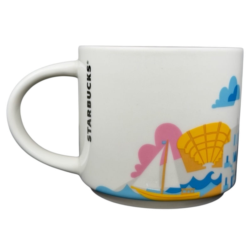 You Are Here Bodrum Mug Starbucks featuring a colorful sailing scene and local landmarks