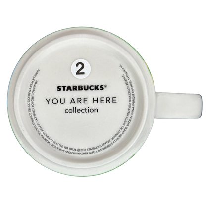 Bottom view of You Are Here Collection Denver Mug Starbucks with brand and care details