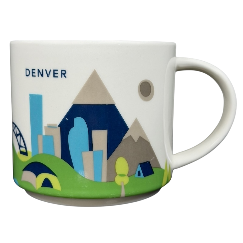 You Are Here Collection Denver Mug Starbucks featuring iconic Denver landmarks and vibrant colors