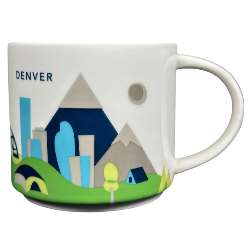 You Are Here Collection Denver Mug Starbucks featuring colorful mountain and city designs
