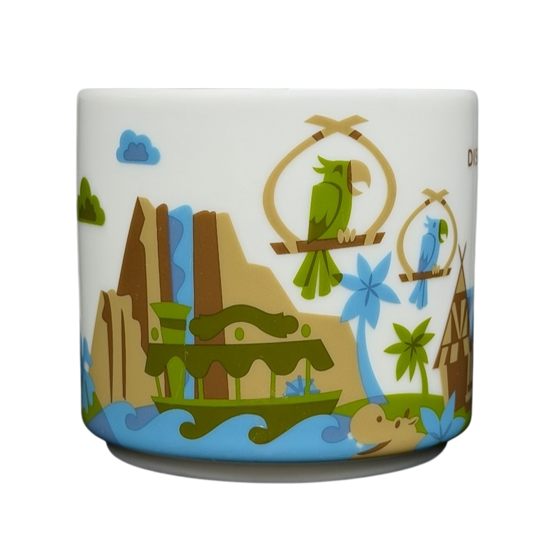 You Are Here Collection Disneyland Adventureland Mug Starbucks featuring iconic jungle scenes and vibrant colors