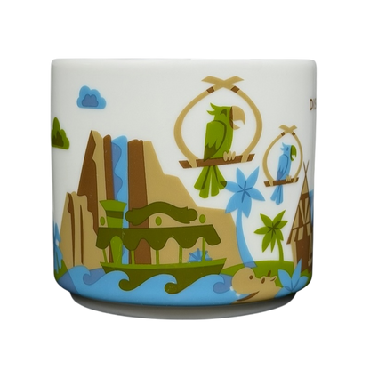 You Are Here Collection Disneyland Adventureland Mug Starbucks featuring iconic jungle scenes and vibrant colors