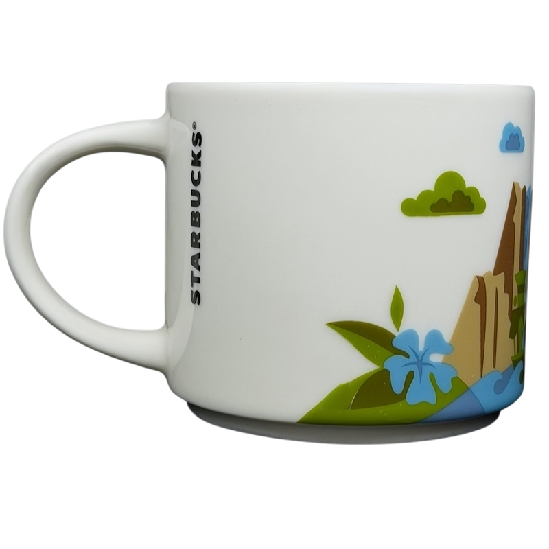 You Are Here Collection Disneyland Adventureland Mug Starbucks featuring vibrant tropical designs