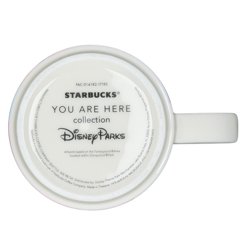 Bottom view of Starbucks You Are Here Collection Disneyland Fantasyland Mug with Disney Parks logo