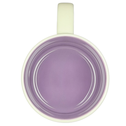 Inside view of You Are Here Collection Disneyland Fantasyland Mug Starbucks featuring a pastel purple interior