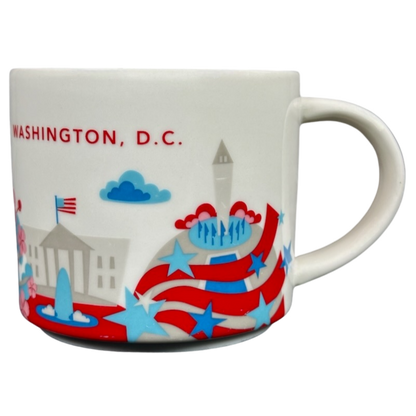 You Are Here Collection Washington D.C. Mug Starbucks featuring iconic landmarks and patriotic colors