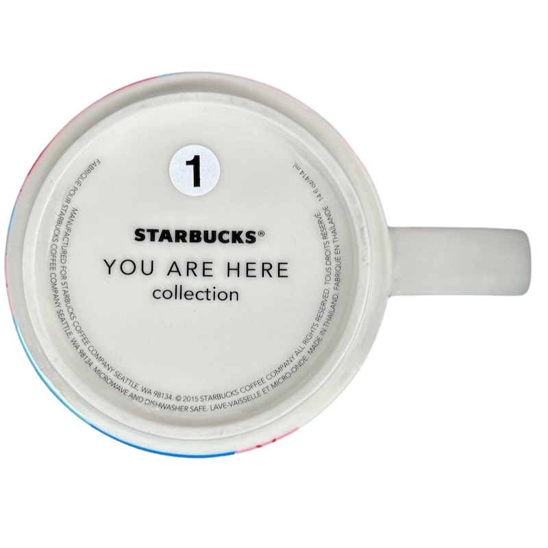 Bottom view of Starbucks You Are Here Collection Washington D.C. Mug showcasing its design and logo