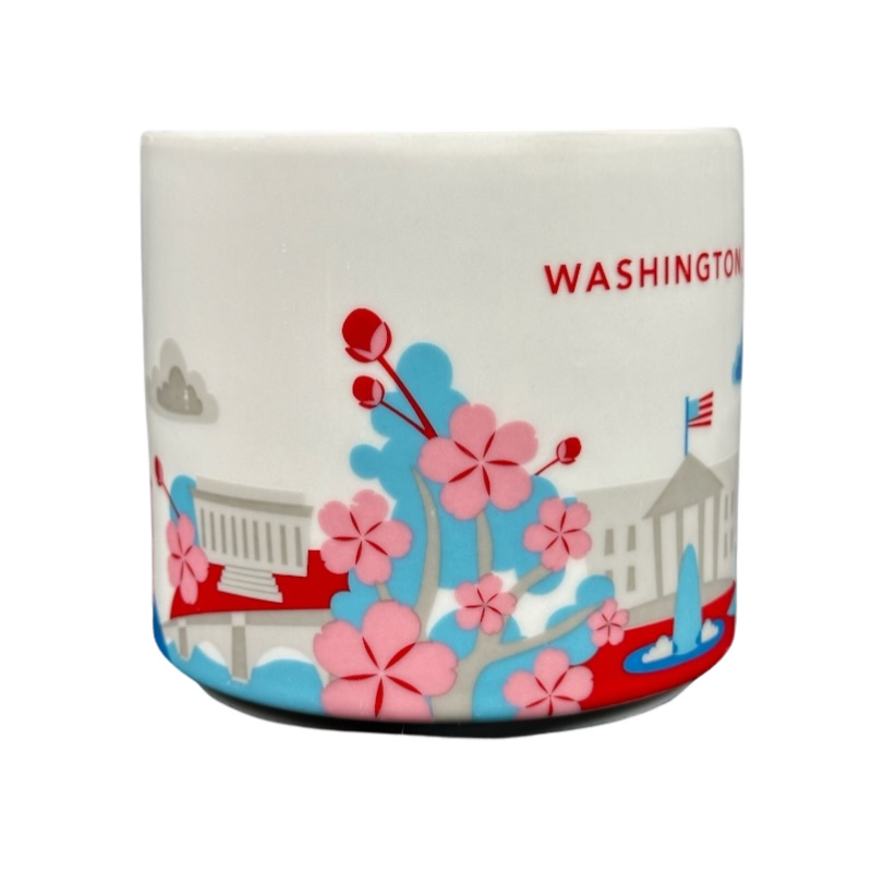 You Are Here Collection Washington D.C. Mug Starbucks featuring vibrant cherry blossom design and iconic landmarks