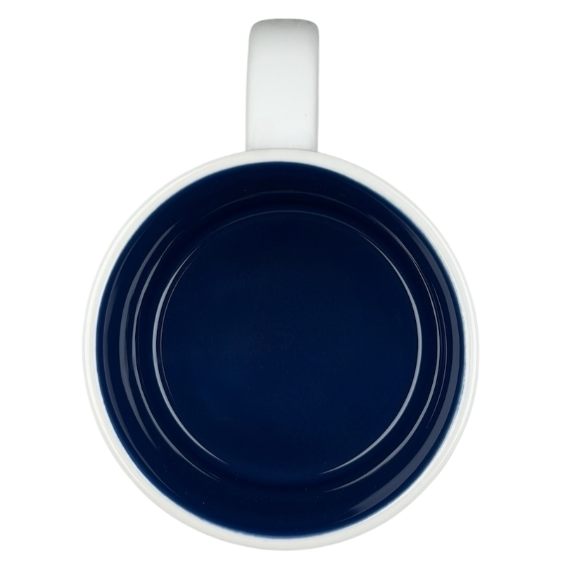 Inside view of the Starbucks You Are Here France collectible mug featuring a deep navy blue interior