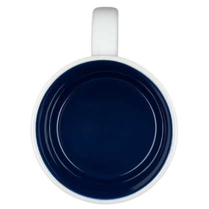 Inside view of the Starbucks You Are Here France collectible mug featuring a deep navy blue interior