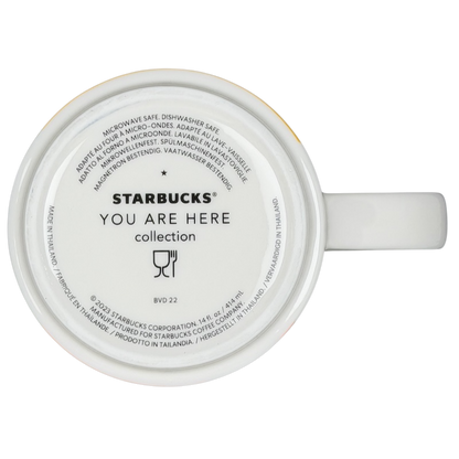 You Are Here Greece Mug Starbucks with a white finish and collection branding on the bottom