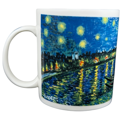 Starry Night Over the Rhone Chaleur mug featuring vibrant colors and Vincent's iconic brushwork