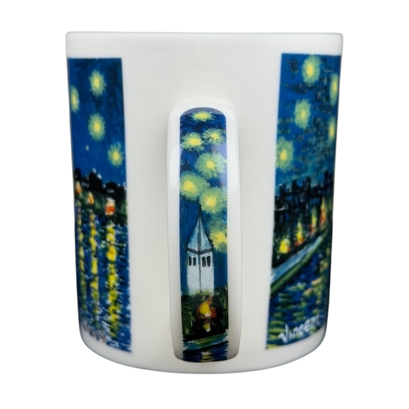 Starry Night Over the Rhone Chaleur mug featuring vibrant starry design inspired by Van Gogh