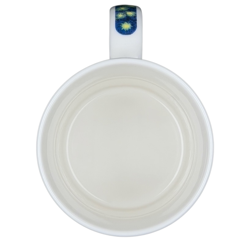 Inside view of the Starry Night Over the Rhone Chaleur mug with a vibrant handle design
