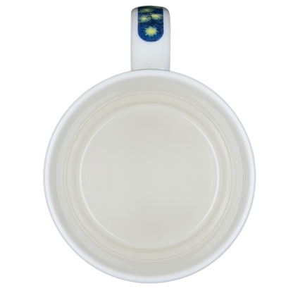Inside view of the Starry Night Over the Rhone Chaleur mug with a vibrant handle design