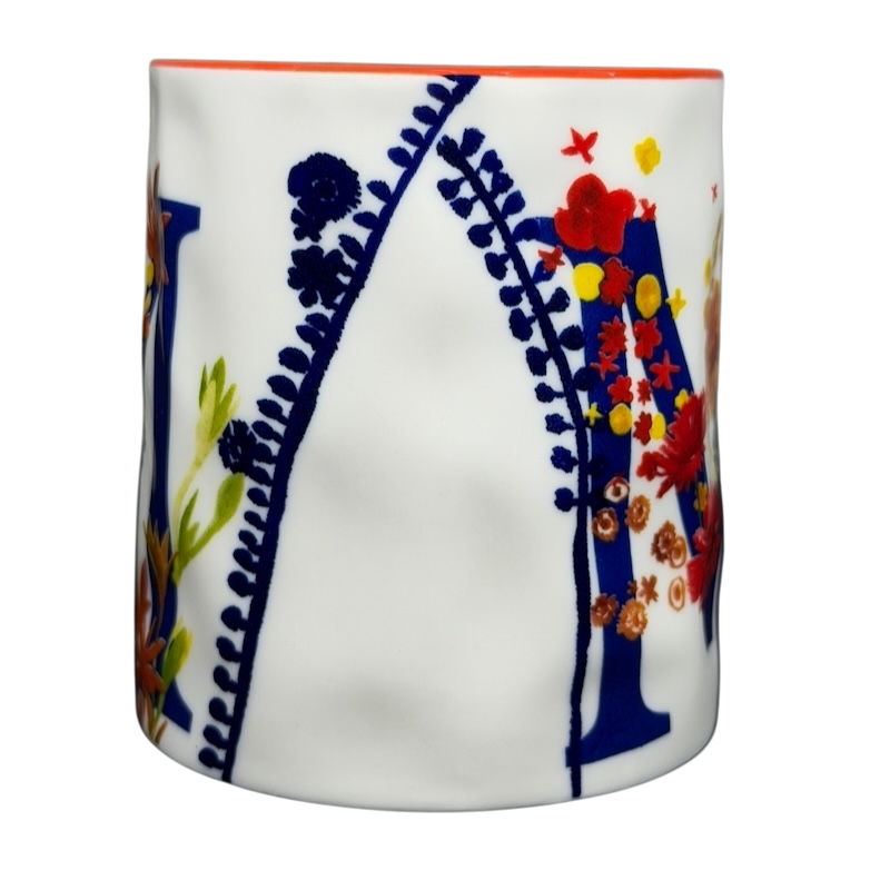 Artisan Collection Letter M Monogram Mug 10 Strawberry Street featuring vibrant floral designs