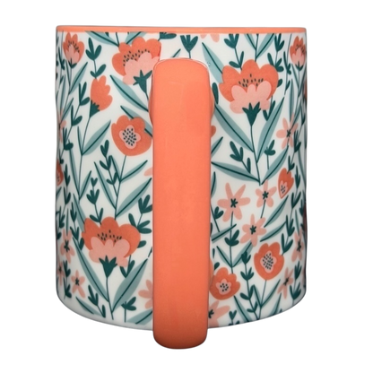 Bella Floral Coral Handle Mug 10 Strawberry Street with vibrant floral design and coral handle