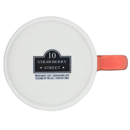 Top view of 10 Strawberry Street Bella Floral Coral Handle Mug with stylish design and vibrant colors