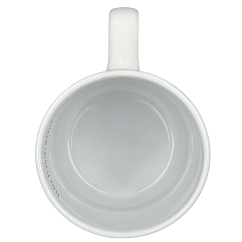 Inside view of a white ceramic mug featuring Style Is Everything French Bulldog Mug Spectrum Designz