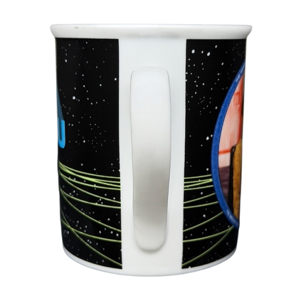 Sulu Star Trek vintage mug featuring colorful space imagery and iconic character graphics