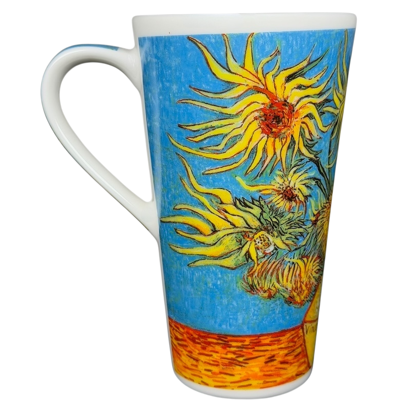 Chaleur Sunflowers Vincent Van Gogh Mug featuring vibrant sunflower artwork for art lovers