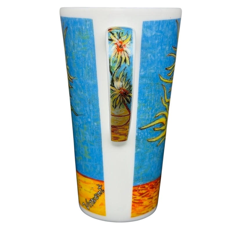 Chaleur Sunflowers Vincent Van Gogh Mug featuring vibrant artwork inspired by Van Gogh's masterpiece