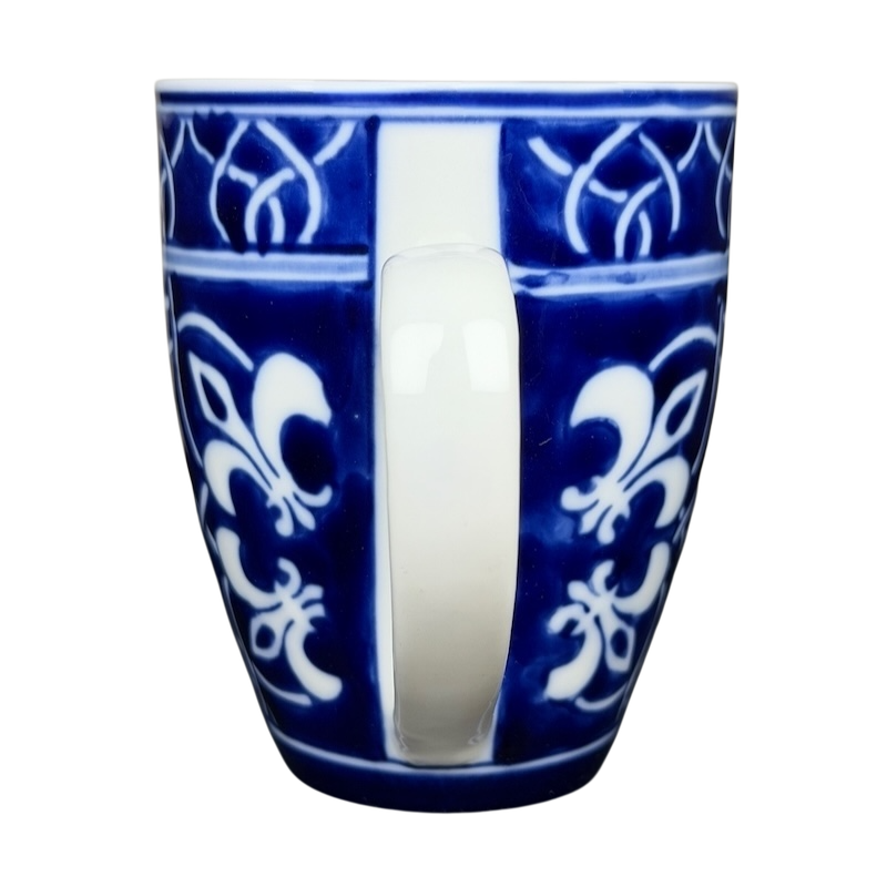 Target Catalina Medallion blue white mug with floral design and a smooth handle