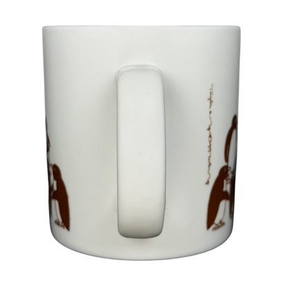 Taylor & Ng Animates vintage brown penguins mug featuring adorable penguin illustrations