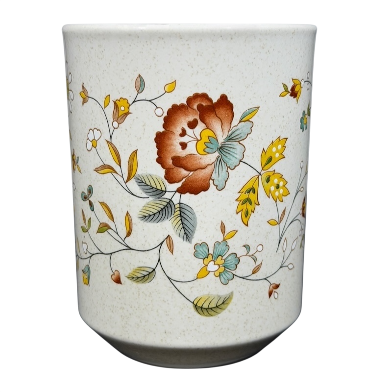 Temperware Merriment Mug Lenox featuring a floral design with vibrant colors and a speckled finish