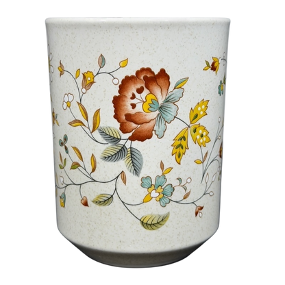 Temperware Merriment Mug Lenox featuring a floral design with vibrant colors and a speckled finish