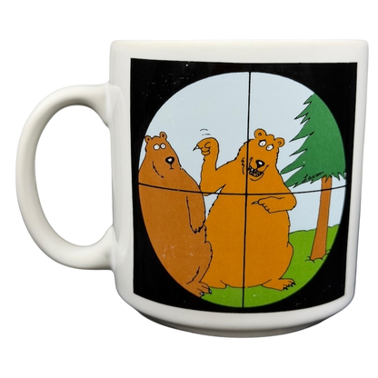 The Far Side Bears In Crosshairs Mug OZ featuring cartoon bears in a humorous design